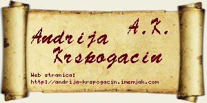 Andrija Krspogačin vizit kartica